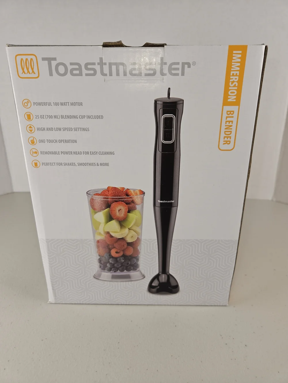 Toastmaster Immersion Blender New in box 25oz Blending Cup. Black. Shakes & More